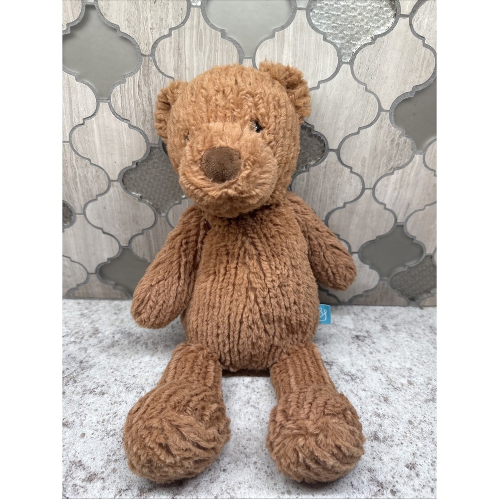 The Manhattan Toy Company Brown Ribbed Spice Teddy Bear Stuffed Animal 14" Plush